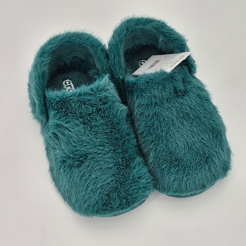 Crocs Classic Cozzzy Luxe Slipper Adult Women's Size 7 Hosta Turquoise Teal - Picture 15 of 16